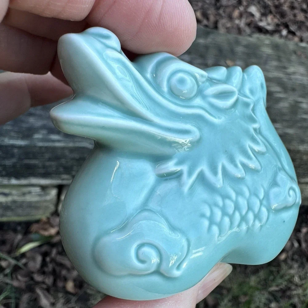 Chinese Good Luck Oriental Zodiac Ceramic Toothpick Holder Year of the Dragon